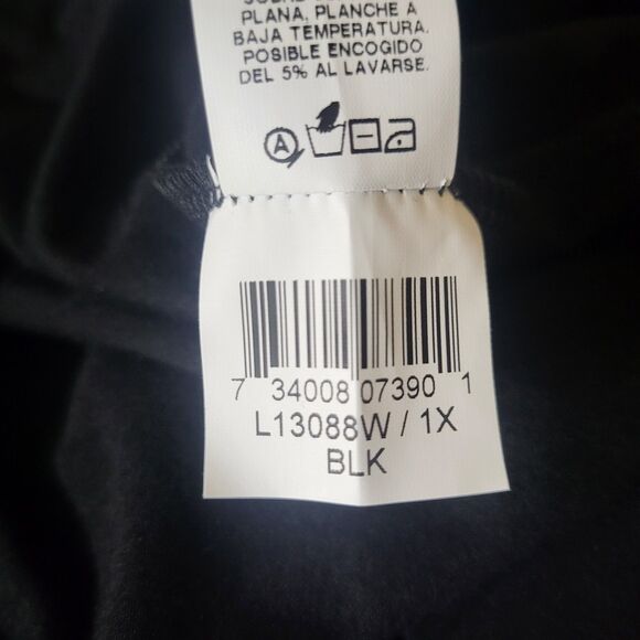 Karen Kane Plus 1X A-Line Dress Solid Black- Minimalist Neutral Essential Staple - Picture 7 of 9